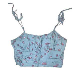 Blue floral tank top
